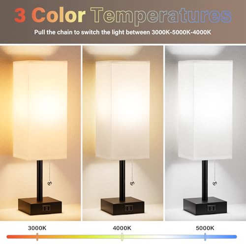 White Bedside Lamps for Bedroom Set of 2 (2 Count)
