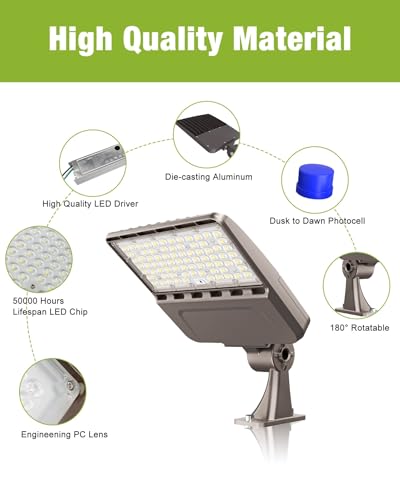 LED Parking Lot Shoebox Light with Dusk to Dawn Photocell