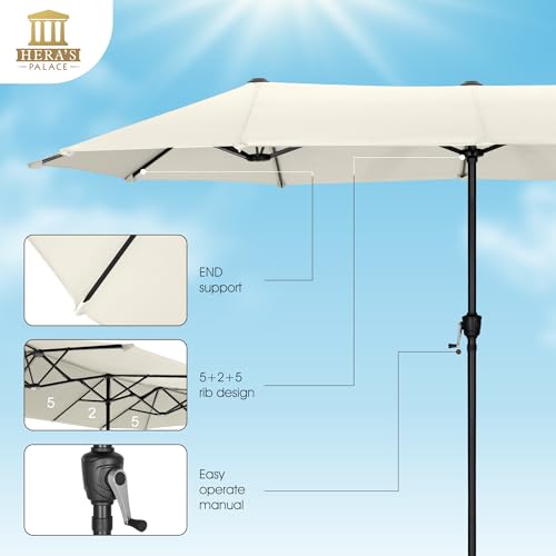 13 Ft Double Sided Twin Patio Umbrella