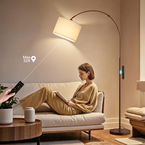 Dimmable Arc Floor Lamp with Remote