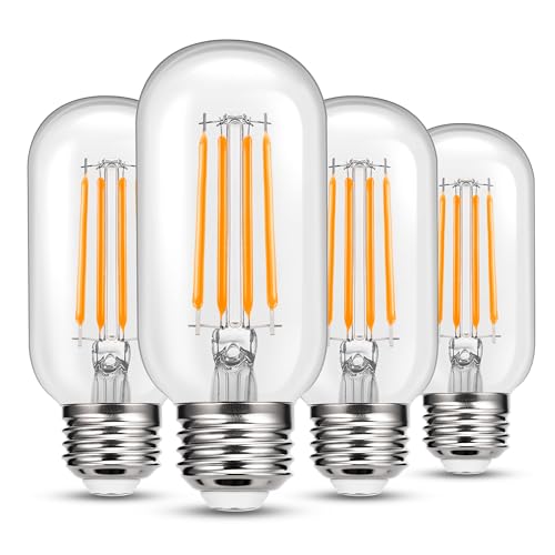 T45 4W LED Edison Bulbs E26 Base 40W Equivalent with Clear Glass