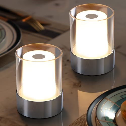 4" Chrome Cordless Table Lamp 2 Pack (2 Count)