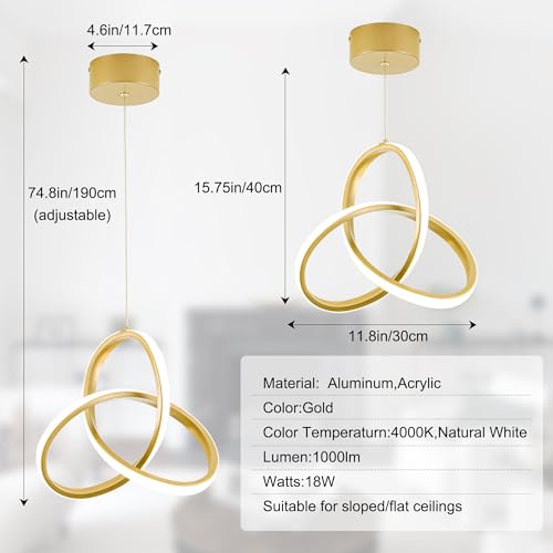 4000K Modern Led Kitchen Island Pendant Light Fixture