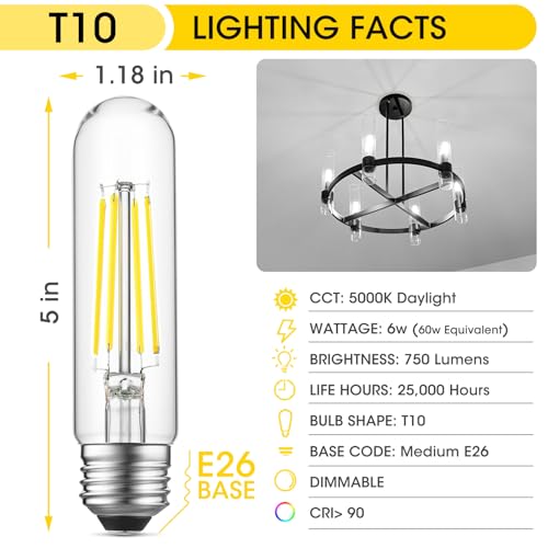5 Inch Tubular LED Edison Bulb (8 Count)