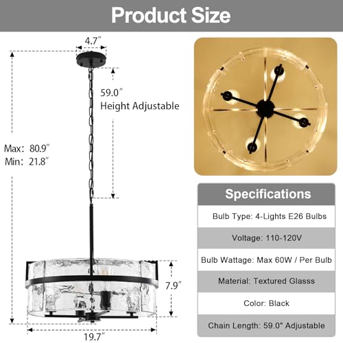 Black Drum Chandelier