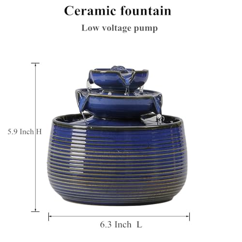 Outdoor and Indoor Water Feature Fountain Waterfall Tabletop Desktop mini Ceramic Garden Fountain