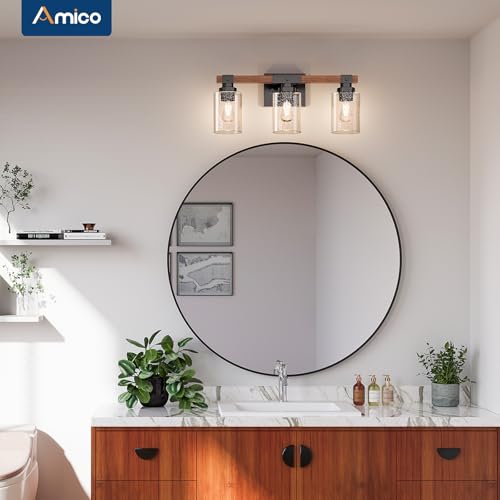 3 Light Farmhouse Bathroom Vanity Light