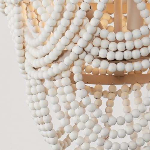 Boho Wood Beaded Chandelier