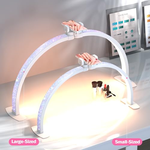 Large Half Moon Nail Desk Lamp with Phone Holder