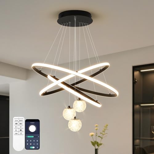 LED Modern 3 Ring Chandelier
