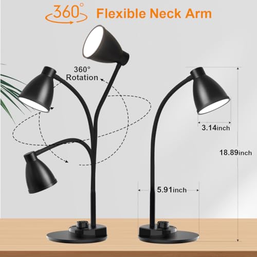 LED Desk Lamp with USB Charging Port 3 Color Modes Dimmable