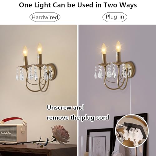 Plug in Crystal Wall Sconces