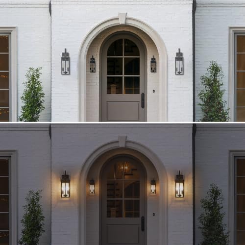 17.6" Black Outdoor Wall Light Fixture