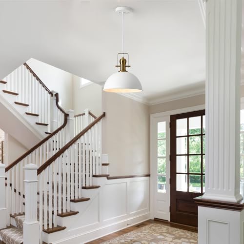 12 Inch Sandy White Modern Pendant Light for Kitchen Island 1 Pack