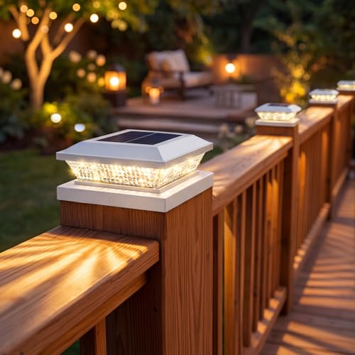 4x4 Solar Post Cap Lights Outdoor 16 Pack (16 Count)