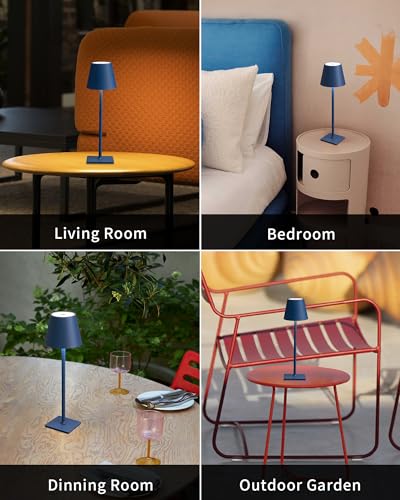 2 Pack Cordless Blue Table Lamps (2 Count)