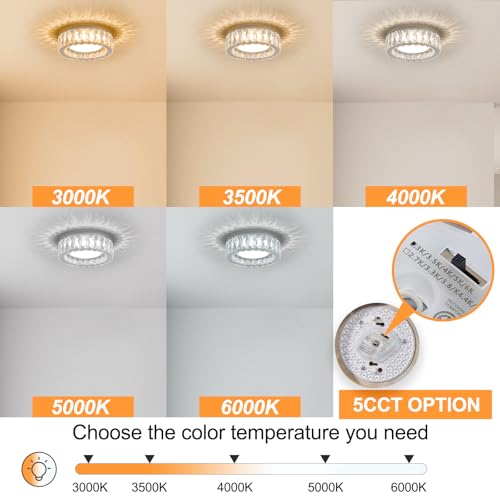 11 Inch Dimmable Luxury Crystal LED Flush Mount Ceiling Light
