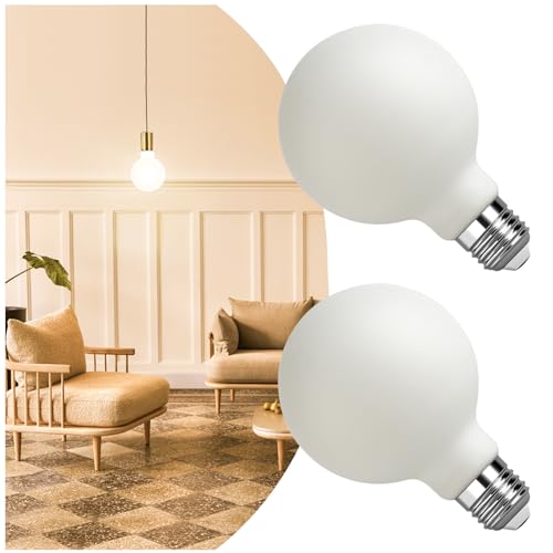 Frosted Globe LED Edison Bulb G30 (2 Count)