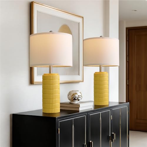 23" Yellow Table Lamps Set of 2 (2 Count)