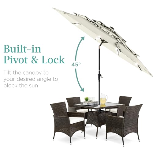 10ft 3 Tier Solar Patio Umbrella