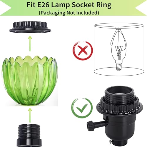 Green Tulip Glass Lamp Shades 3Pcs (3 Count)