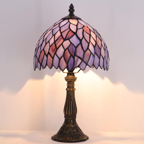 Tiffany Lamp Stained Glass Table Bedside Accent Light 8X8X14.5 inch