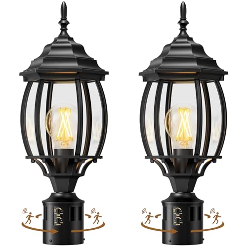 2Pack Motion Sensor Outdoor Post Lights