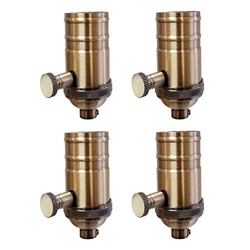 Vintage Turn Knob Dimmer Lamp Socket for Incandescent LED Bulbs (4 Count)