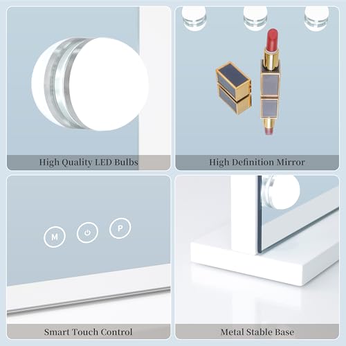 Vanity Mirror with Lights Lighted Makeup Mirror with 15 Dimmable LED Bulbs