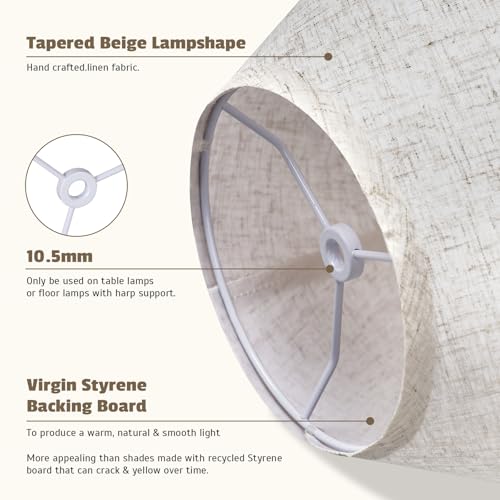 Large Beige Lamp Shades Set of 2 (2 Count)