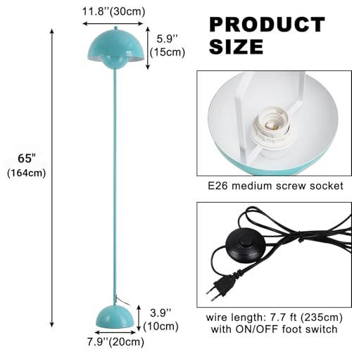 Mid Century Modern Metal Bud Floor Lamp for Home and Office