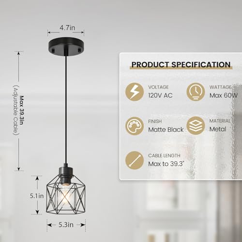 4 Pack Hanging Pendant Light Fixtures