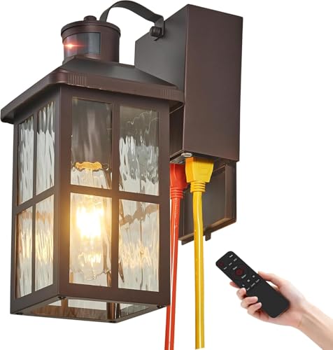 Porch Lights with GFCI Outlet with Remote