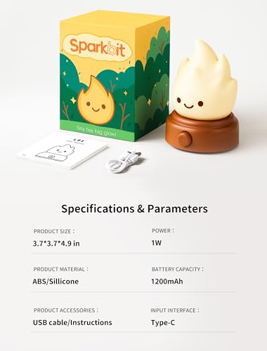 Campfire Night Light with 6 White Noise