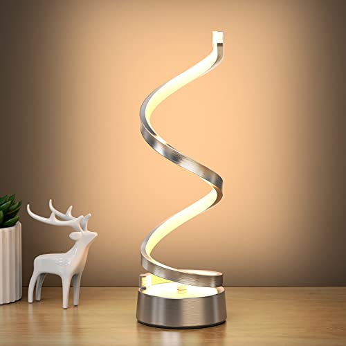 Silver Infinity Spiral LED Table Lamp