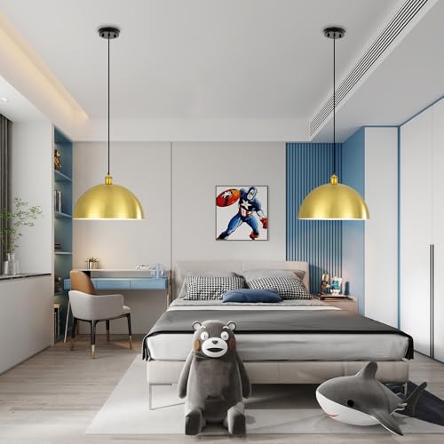 Large Brushed Gold Pendant Light