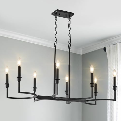 8 Light Candelabra Chandelier Dining Room Black Chandeliers 38in