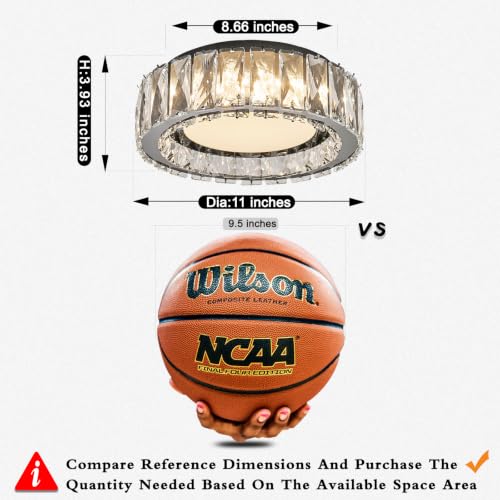 Dimmable Crystal Flush Mount Ceiling Light
