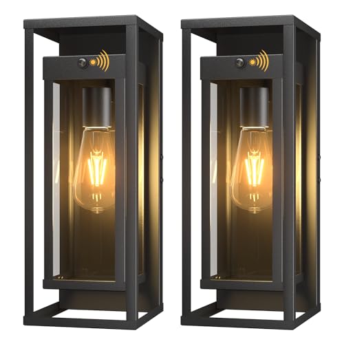 Dusk to Dawn Outdoor Wall Light 15in Waterproof Large Porch Sconce (2 Count)
