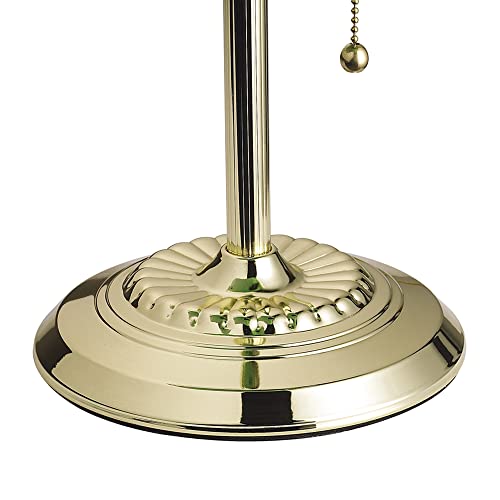 13.5'' Traditional Banker's Lamp Light Fixture with Green Glass Cylinder Shade for Office