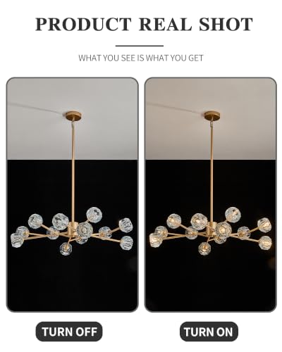Gold Sputnik Chandeliers for Dining Room Light Fixture Over Table