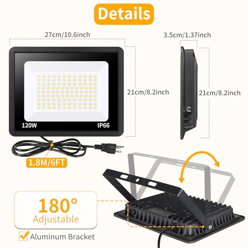 120W LED Flood Light Outdoor (2 Count)