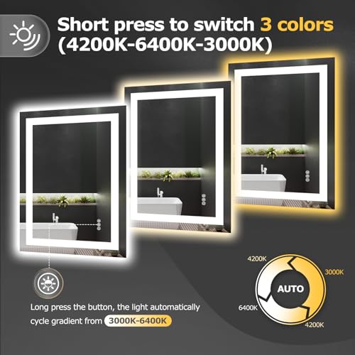 24"X30" LED Bathroom Mirror with Lights