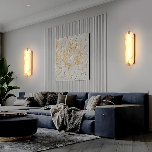 19in Alabaster Wall Sconces (2 Count)