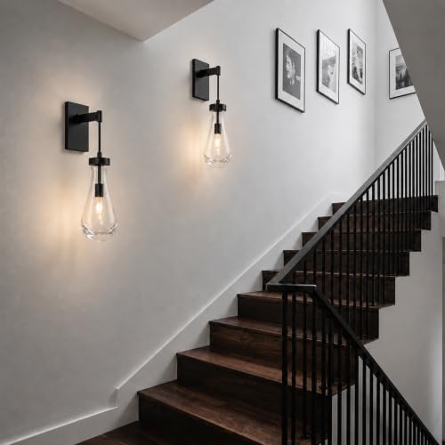 Black Raindrop Brass Wall Sconces (2 Count)