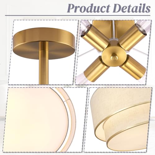 20 Inch Semi Flush Mount Ceiling Light