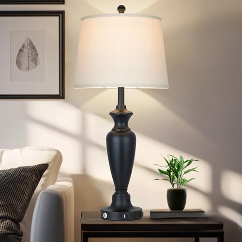 Black Table Lamp for Living Room Single