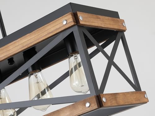 Rustic Farmhouse Wood Kitchen Island Lighting