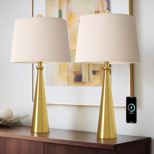 25.75" Modern Table Lamp for Bedroom Set of 2 (2 Count)