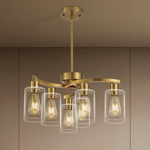 6 Light Gold Dining Room Light Fixture